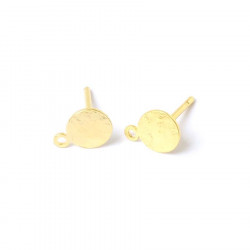 Clou d'oreille Texture Granite Doré à l'or fin 24K - 2 pcs