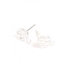 Clou d'oreille Texturé Argenté 925 - 2 pcs