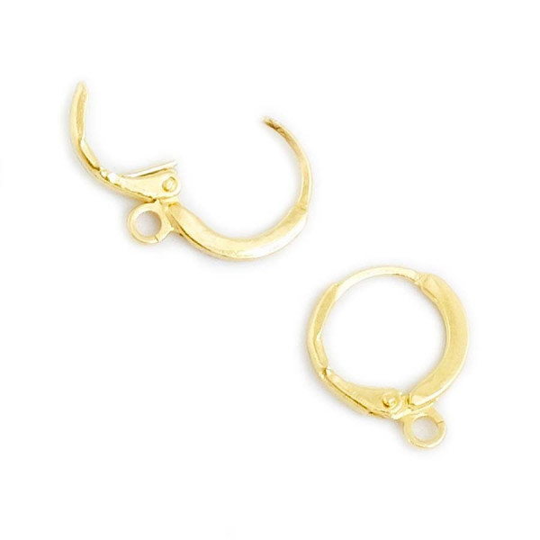 Boucle d'oreille Dormeuse Rondes Doré à l'or fin 24K - 2 pcs