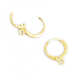 Boucle d'oreille Dormeuse Rondes Doré à l'or fin 24K - 2 pcs