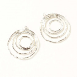 Pendentif Cercle Emmêlé Argenté 925 - 2 pcs