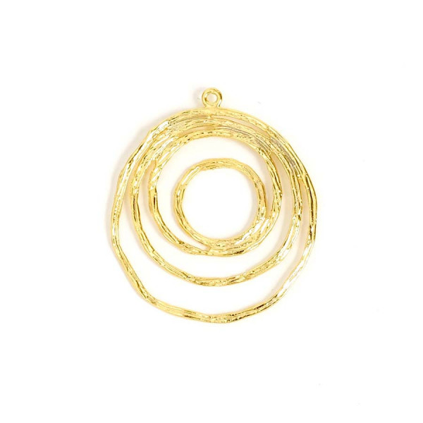 Pendentif Cercle Emmêlé Doré à l'or fin 24K - 2 pcs