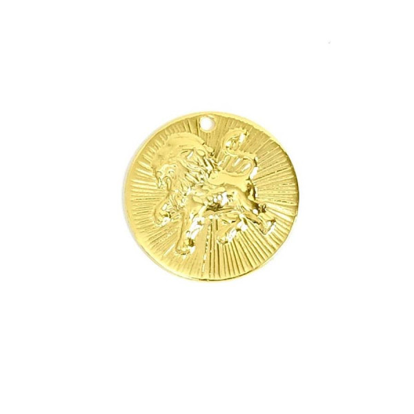 Pendentif Signe Astrologique Lion Doré à l'or fin 24K