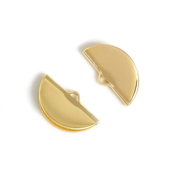 Embout de Ruban 20 mm Doré à l'or fin 24K - 2 pcs Courbe