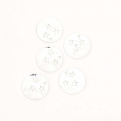 Pendentif Martelé 3 Étoiles Argenté 925 - 2 pcs