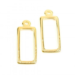 Pendentif Rectangle Doré à l'or fin 24K - 2 pcs