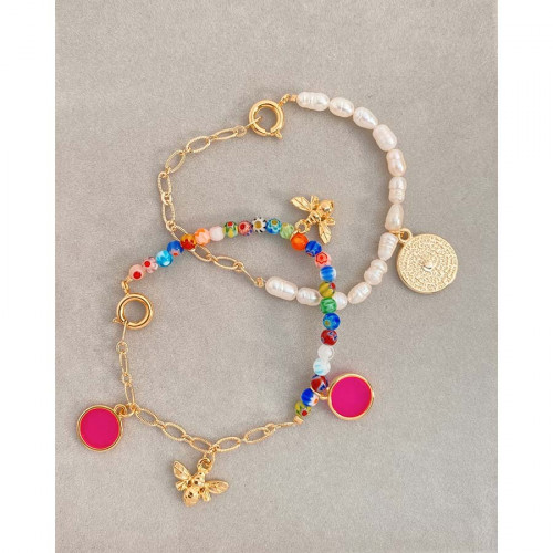 Pendentif Abeille Doré à l'or fin 24K - 2 pcs