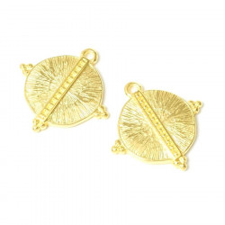 Pendentif Bohème Doré à l'or fin 24K - 2 pcs