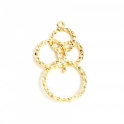 Pendentif Cercles entrelacés Doré à l'or fin 24K - 2 pcs