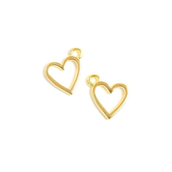 Pendentif Cœur Ajouré Doré à l'or fin 24K - 2 pcs