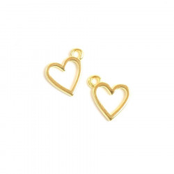 Pendentif Cœur Ajouré Doré à l'or fin 24K - 2 pcs