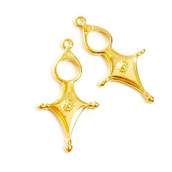 Pendentif Croix Touareg Doré à l'or fin 24K - 2 pcs