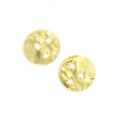 Pendentif Martelé 3 Étoiles Doré à l'or fin 24K - 2 pcs