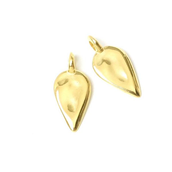 Pendentif Goutte Doré à l'or fin 24K - 2 pcs