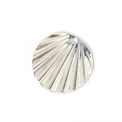 Pendentif Rond Ondulé Argenté 925 - 2 pcs