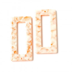 Pendentif Rectangle Acétate Corail 2 pcs