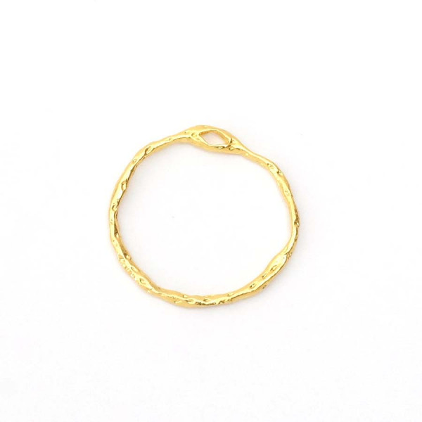 Pendentif Rond Texturé Doré à l'or fin 24K - 2 pcs