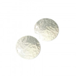 Pendentif Rond 17 mm Texture Granite Argenté 925 - 2 pcs