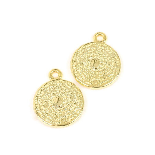 Pendentif Talisman Doré à l'or fin 24K - 2 pcs