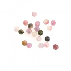 Perle Naturelle Ronde Facettée 4 mm Tourmaline - 20 pcs