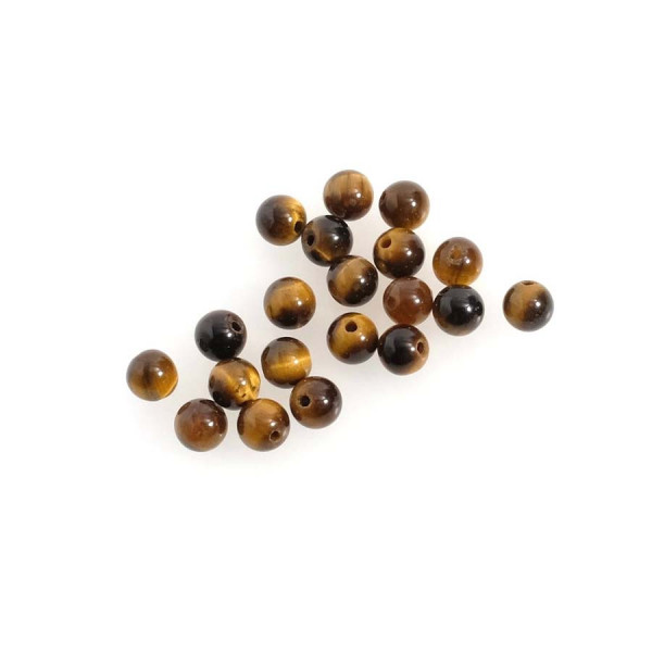 Perle Naturelle Ronde 4 mm Œil de Tigre - 20 pcs