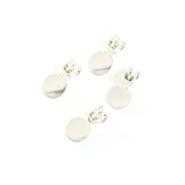 Pendentif Bélière à coller Argenté 925 - 4 pcs