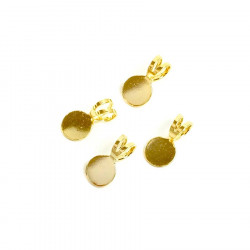 Pendentif Bélière à coller Doré à l'or fin 24K - 4 pcs