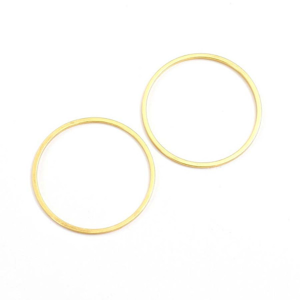 Connecteur Anneau 25 mm Doré à l'or fin 24K - 4 pcs