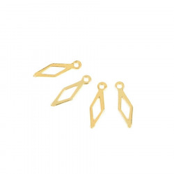 Pendentif Losange Ajouré Doré à l'or fin 24K - 4 pcs