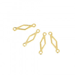 Connecteur Losange Ajouré Doré à l'or fin 24K - 4 pcs