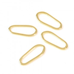 Connecteur Ovale Asymétriques Doré à l'or fin 24K - 4 pcs