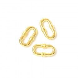 Connecteur Ovale Doré à l'or fin 24K - 4 pcs 15,6 x 9 mm