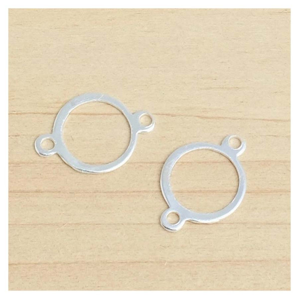 Connecteur Rond évidé Argenté 925 - 4 pcs
