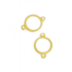 Connecteur Rond évidé Doré à l'or fin 24K - 4 pcs