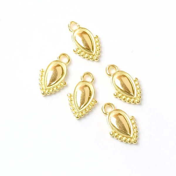 Pendentif Goutte Bohème Doré à l'or fin 24K - 4 pcs