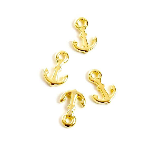 Pendentif Ancre Doré à l'or fin 24K - 4 pcs