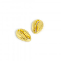 Coquillage Cauris 12 x 8 mm Doré à l'or fin 24K - 4 pcs