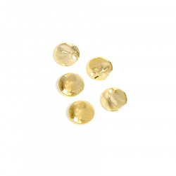 Pendentif Rond Martelé 6 mm Doré à l'or fin 24K - 4 pcs