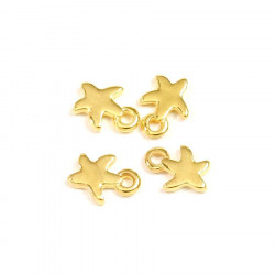 Pendentif Étoile de Mer Doré à l'or fin 24K - 4 pcs