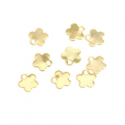 Pendentif Fleur Doré à l'or fin 24K - 4 pcs