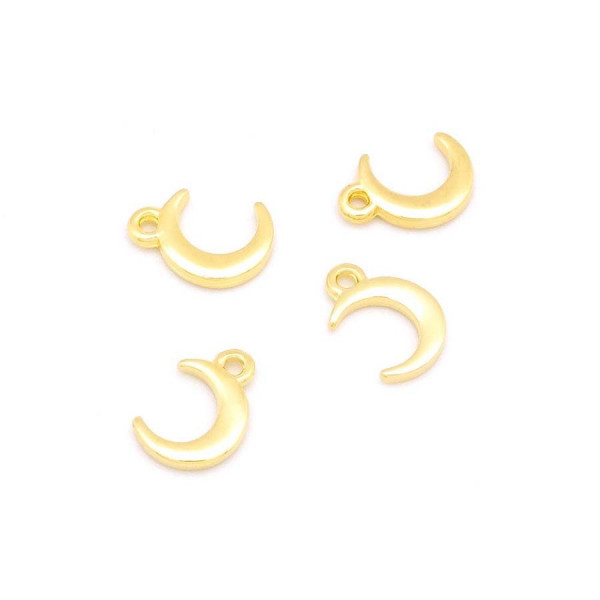 Pendentif Lune Doré à l'or fin 24K - 4 pcs