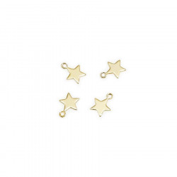 Pendentif Petite étoile - Doré à l'or fin 24 k - 4 pcs