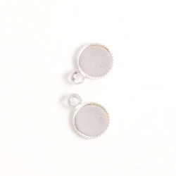 Pendentif Pour Cabochon 6 mm Argenté 925 - 4 pcs