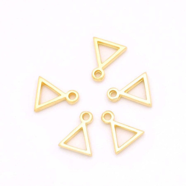 Pendentif Triangle - Doré à l'or fin 24K - 4 pcs