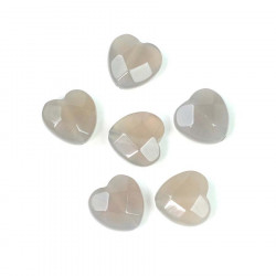 Perle Naturelle Cœur Quartz Fumé - 4 pcs