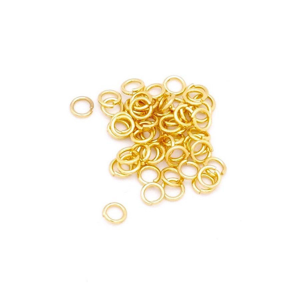 Anneau Ouvert 4 mm Doré à l'or fin 24K - 50 pcs