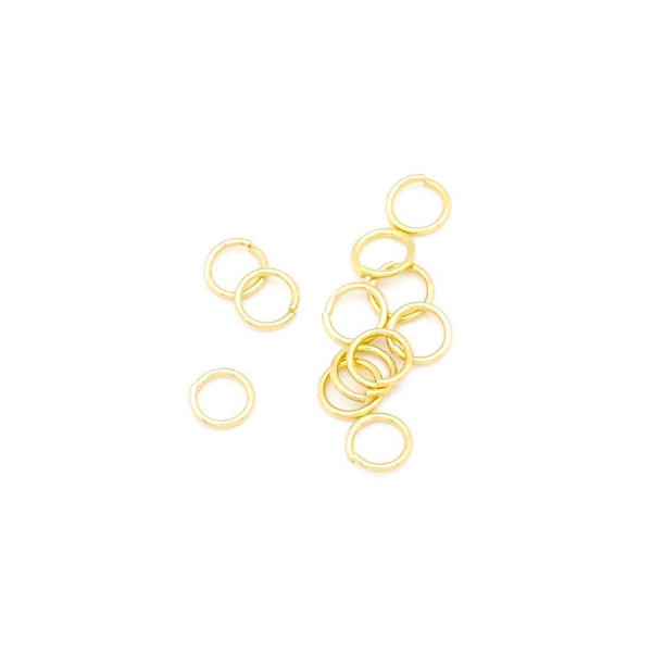 Anneau Ouvert 6 mm Doré à l'or fin 24K - 50 pcs