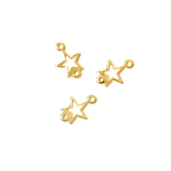 Connecteur Étoiles Doré à l'or fin 24K - 6 pcs