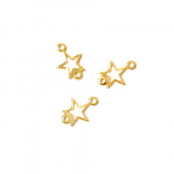 Connecteur Étoiles Doré à l'or fin 24K - 6 pcs