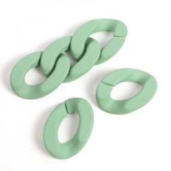 Maillon 20 x 28 mm Acétate Vert Argile Mat - 6 pcs